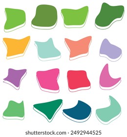 Organic blob shape, abstract amoeba, irregular fluid element set. Simple flat abstract , amoeba blob figure, liquid shape graphic design element. Vector illustration . design eps 10