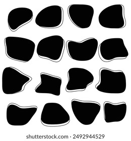 Organic blob shape, abstract amoeba, irregular fluid element set. Simple flat abstract , amoeba blob figure, liquid shape graphic design element. Vector illustration . design eps 10