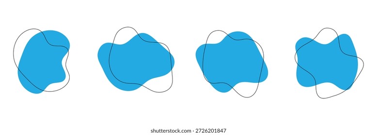 Forma orgánica de la gota, ameba abstracta, sistema irregular del elemento fluido. Simple plano abstracto, figura de la amoeba blob, elemento de Diseño gráfico de forma líquida. Ilustración vectorial .Design eps 10 .
