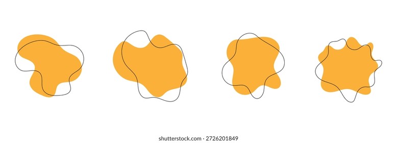 Forma orgánica de la gota, ameba abstracta, sistema irregular del elemento fluido. Simple plano abstracto, figura de la amoeba blob, elemento de Diseño gráfico de forma líquida. Ilustración vectorial .Design eps 10 .