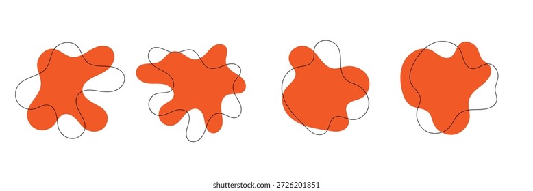 Forma orgánica de la gota, ameba abstracta, sistema irregular del elemento fluido. Simple plano abstracto, figura de la amoeba blob, elemento de Diseño gráfico de forma líquida. Ilustración vectorial .Design eps 10 .