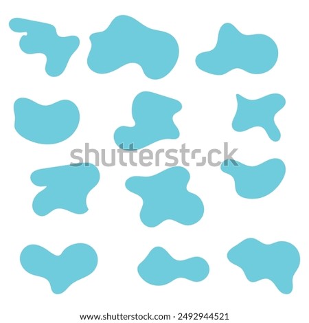 Organic blob shape, abstract amoeba, irregular fluid element set. Simple flat abstract , amoeba blob figure, liquid shape graphic design element. Vector illustration . design eps 10