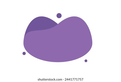 Organic blob shape abstract blue color with line. Set of irregular blot form graphic element