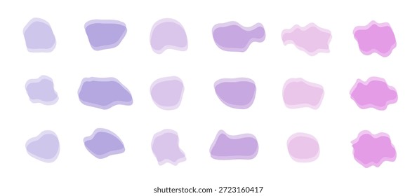 Organic BLOB Form bunte Set. Flüssige unregelmäßige Formen Vektor isolierte Objekte Sammlung.