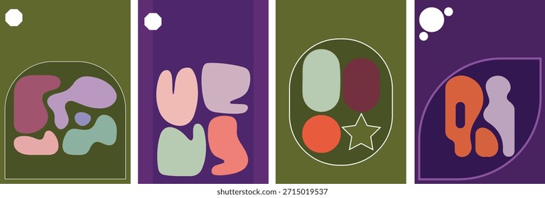 Organic Blob Shape Illustration Poster Set – Modern Liquid Abstract Forms in Trendy Colors
