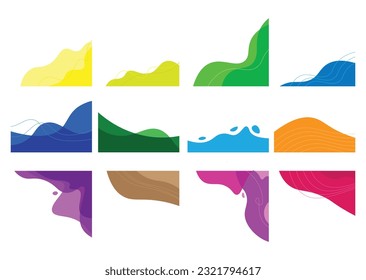 Organic blob shape with irregular shape colorful vector illustration. abstract element for banner border or corner design