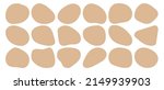 Organic blob shape with irregular form abstract vector illustration. Random oval pebble, asymmetric stone, round amoeba blot. Set of simple graphic geometric stained. Neutral bubble blotch background