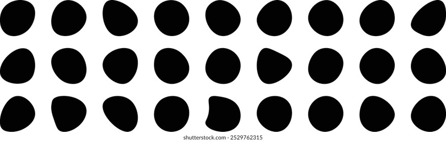 Organic blob shapes. Black cube drops. Liquid organic amoeba silhouette blob in modern style.  Amoeba blob shape vector illustration set