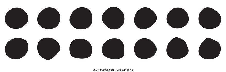 Organic blob shapes. Round abstract organic shape collection. blob shape abstract elements graphic flat style design fluid vector illustration set.