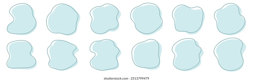 Blob orgânico formas vetor design elementos ilustração elegante macio tosca cor azul-petróleo