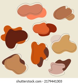 Organic Blob shapes with warm earth tone color
