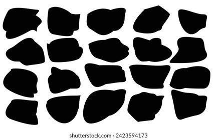 organic blob vector set, organic liquid silhouette drop in modern style