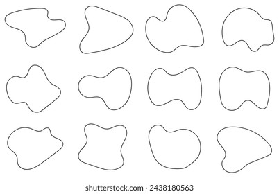 Icono de conjunto de gotas orgánicas. Colocación de cubo de formas aleatorias