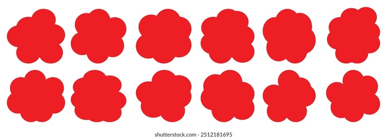 Las gotas orgánicas forman la línea colorida abstracta con. Conjunto de Ilustración vectorial de elemento gráfico de forma de blot irregular .