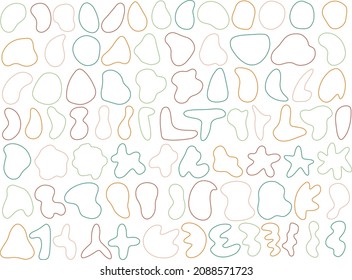 Organic blobs. Vector liquid shadows random shapes.