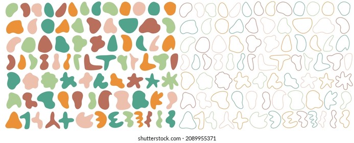 Organic blobs. Vector liquid shadows random shapes.