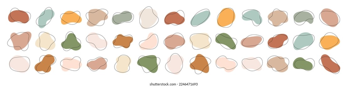 Organic blotch shape. Liquid shape elements. Set of modern graphic elements. Fluid dynamical colored forms banner. Gradient abstract liquid shapes. Vector illustration.
