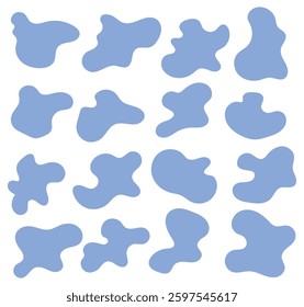 Organic blue fluid shapes creative element design vector