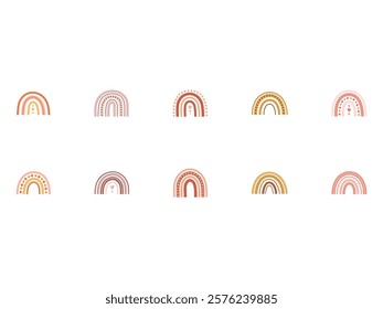 Organic Bohemian Rainbow Element Set