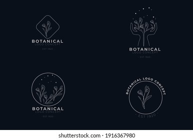 organic botanical minimal natural iconic graphic decor linear simple floral logo design
