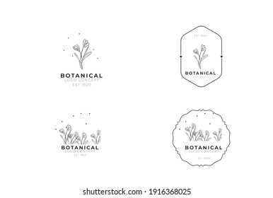 organic botanical minimal natural iconic graphic decor linear simple floral logo design