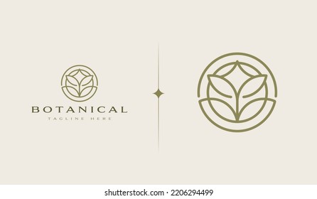 Organic Botanical Minimal Natural Iconic Graphic Decor Linear Simple Floral Logo Design. Universal creative premium symbol. Vector sign icon logo template svg