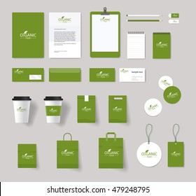organic brading identity mock up template with logo design.stationary for restaurant and food shop