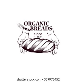 Organic Breads Shop Logo Design Element Stock Vector (Royalty Free ...