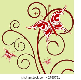 organic butterflies vector