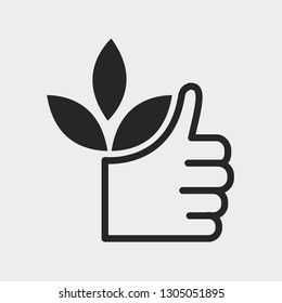 organic button and hand okay