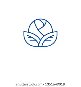 Organic cabbage line icon concept. Organic cabbage flat  vector symbol, sign, outline illustration.