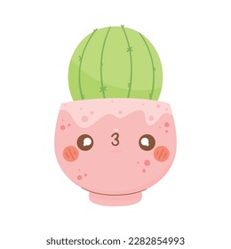 Organic cactus plant illustration over white