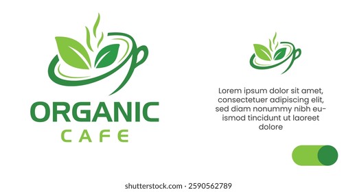 Organic Cafe Logo - Cafe Shop Logo Design Template , Fresh Natural Ingredient Cafe Logo Design