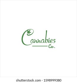 organic cannabis logo design vector 
