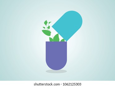 Organic capsule vector graphic design