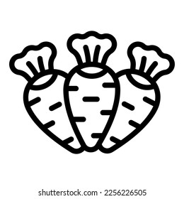 Organic carrot icon outline vector. Juice drink. Label salad