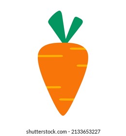 Organic carrot isolated on white background. Healthy lifestyle. Vector illustration in flat style.