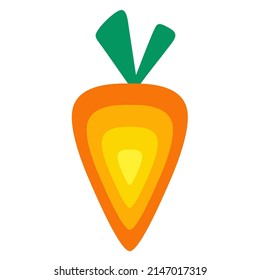 Organic carrot isolated on white background. Healthy lifestyle. Vector illustration in flat style.