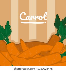 Organic carrots cartoon