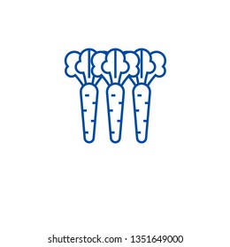 Organic carrots line icon concept. Organic carrots flat  vector symbol, sign, outline illustration.