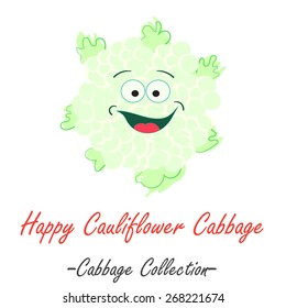 Organic cauliflower fresh cabbage vector illustration. Vegan vegetable raw food.