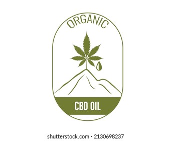 organic cbd oil label vector illustration 