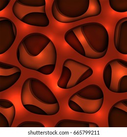 Organic cells seamless pattern. Geometrical layer effect abstract background, vector design