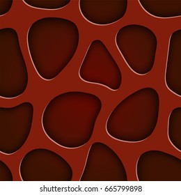 Organic cells seamless pattern. Geometrical layer effect abstract background, vector design