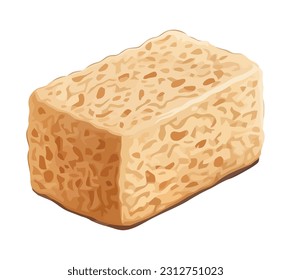 Organic cheddar cheese, perfect for snacking icon isolated