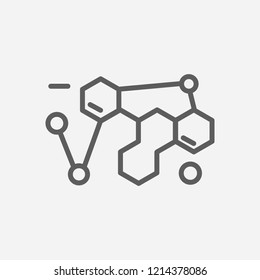 Organic chemistry icon line symbol. Isolated vector illustration of  icon sign concept for your web site mobile app logo UI design.