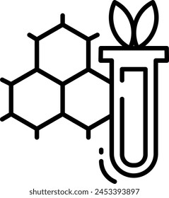 Organic chemistry outline icon vector illustration