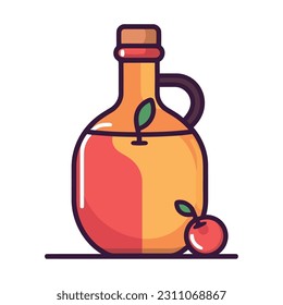Organic cherry fruit bottle icon isolated