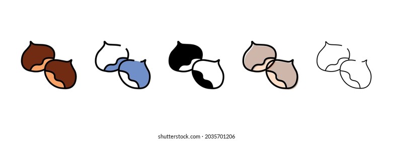 organic chestnut vector type icon