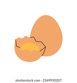 Organic chicken eggs. Organic farm chicken eggs. Vector illustration.